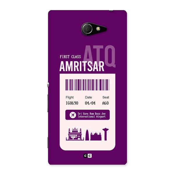 Amritsar Boarding Pass Back Case for Xperia M2