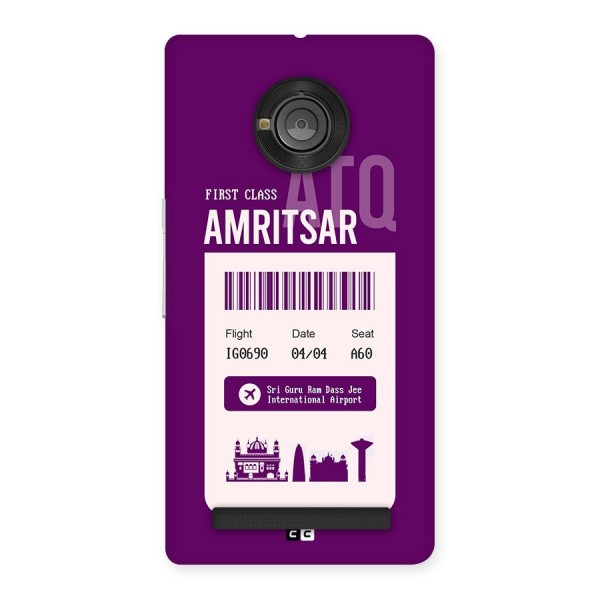 Amritsar Boarding Pass Back Case for Yuphoria