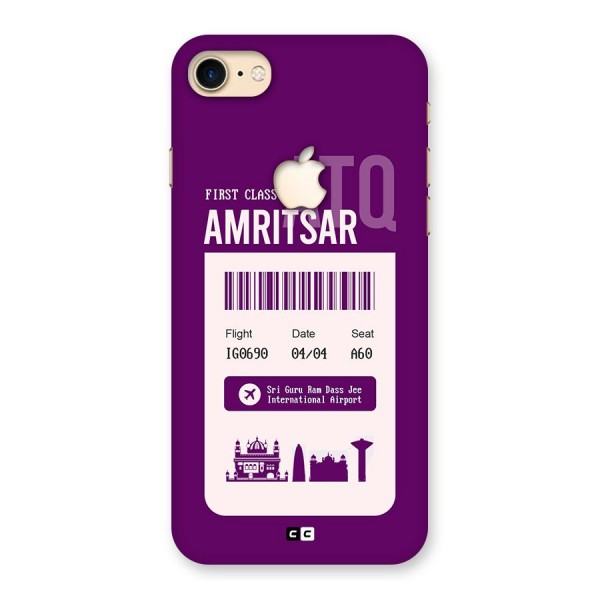 Amritsar Boarding Pass Back Case for iPhone 7 Apple Cut