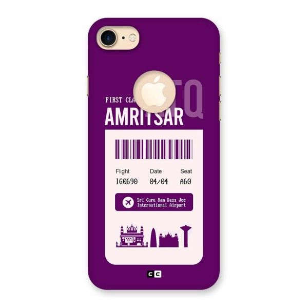 Amritsar Boarding Pass Back Case for iPhone 8 Logo Cut