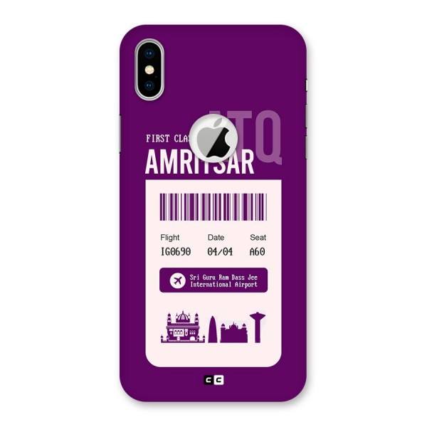 Amritsar Boarding Pass Back Case for iPhone XS Logo Cut