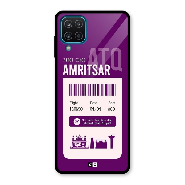 Amritsar Boarding Pass Glass Back Case for Galaxy A12