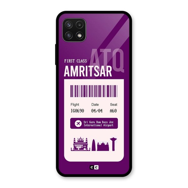 Amritsar Boarding Pass Glass Back Case for Galaxy A22 5G