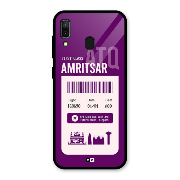 Amritsar Boarding Pass Glass Back Case for Galaxy A30