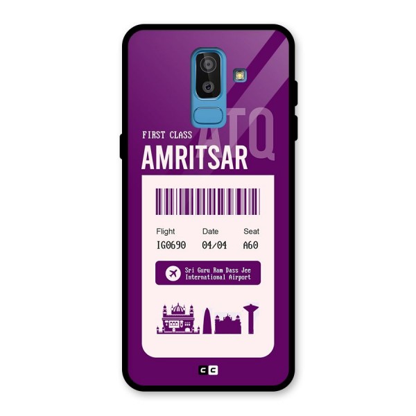 Amritsar Boarding Pass Glass Back Case for Galaxy J8