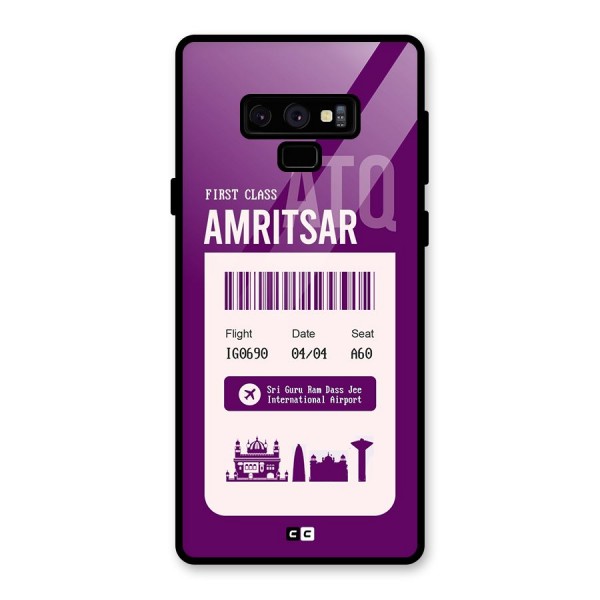 Amritsar Boarding Pass Glass Back Case for Galaxy Note 9