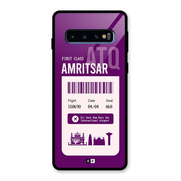 Amritsar Boarding Pass Glass Back Case for Galaxy S10