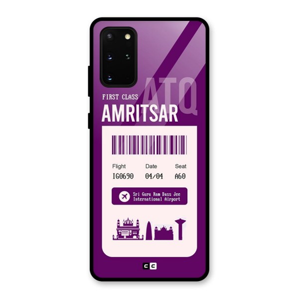 Amritsar Boarding Pass Glass Back Case for Galaxy S20 Plus