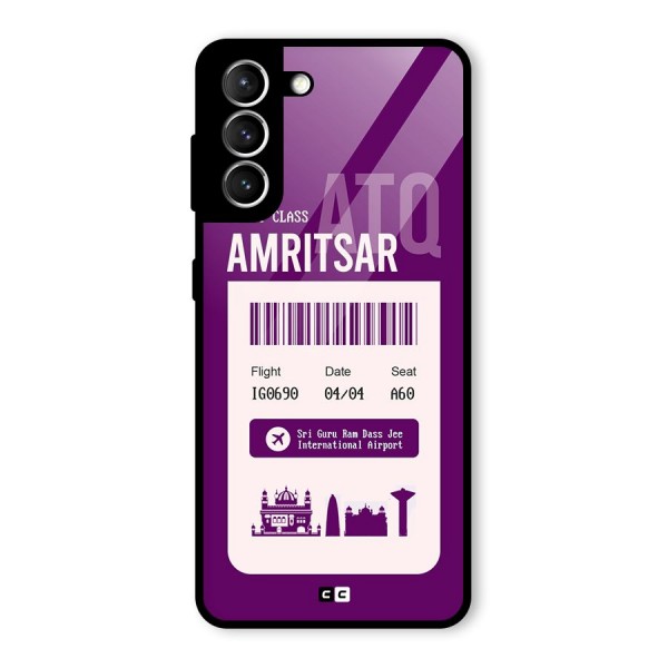 Amritsar Boarding Pass Glass Back Case for Galaxy S21 5G