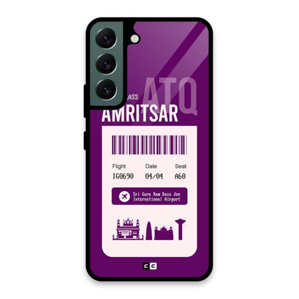 Amritsar Boarding Pass Glass Back Case for Galaxy S22 5G