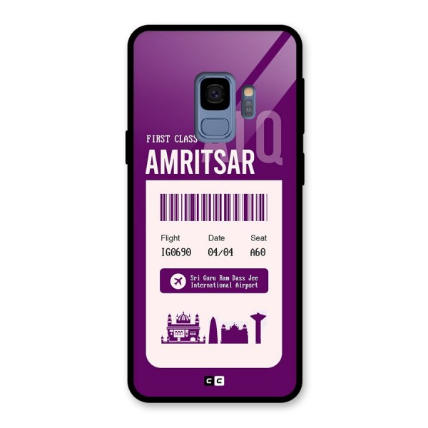 Amritsar Boarding Pass Glass Back Case for Galaxy S9