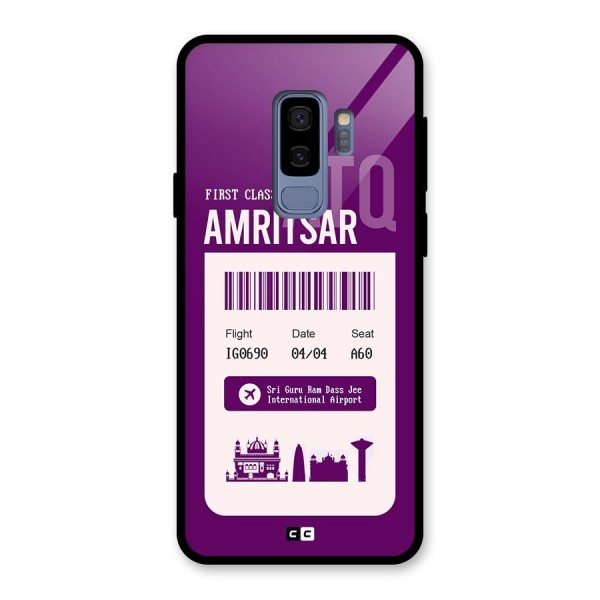 Amritsar Boarding Pass Glass Back Case for Galaxy S9 Plus