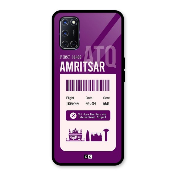 Amritsar Boarding Pass Glass Back Case for Oppo A52