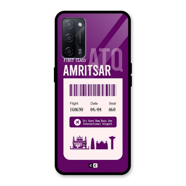 Amritsar Boarding Pass Glass Back Case for Oppo A53s 5G