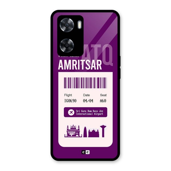 Amritsar Boarding Pass Glass Back Case for Oppo A57 2022