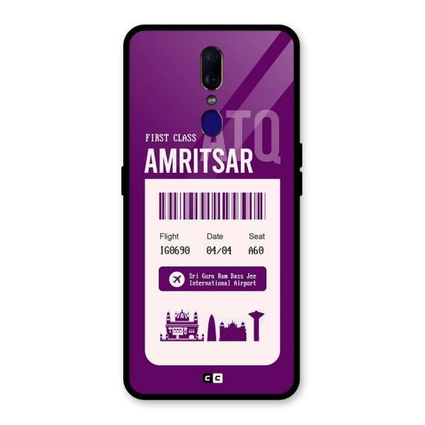 Amritsar Boarding Pass Glass Back Case for Oppo F11