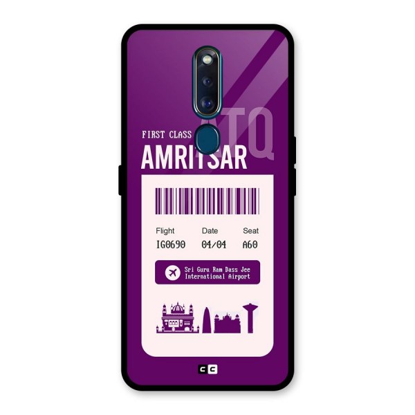 Amritsar Boarding Pass Glass Back Case for Oppo F11 Pro