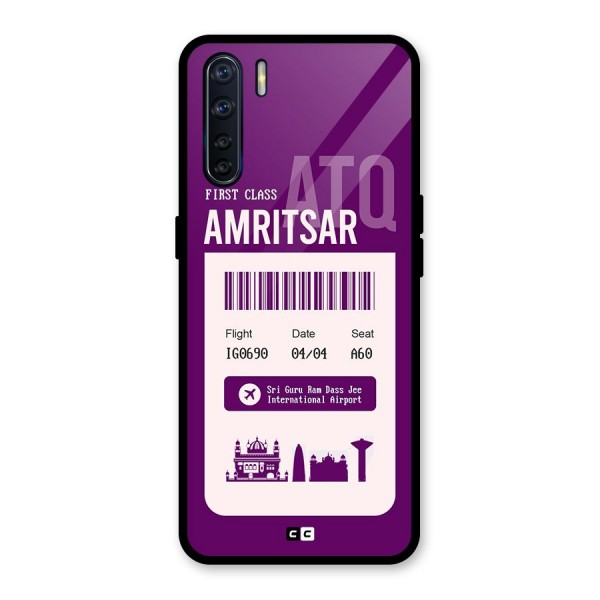 Amritsar Boarding Pass Glass Back Case for Oppo F15