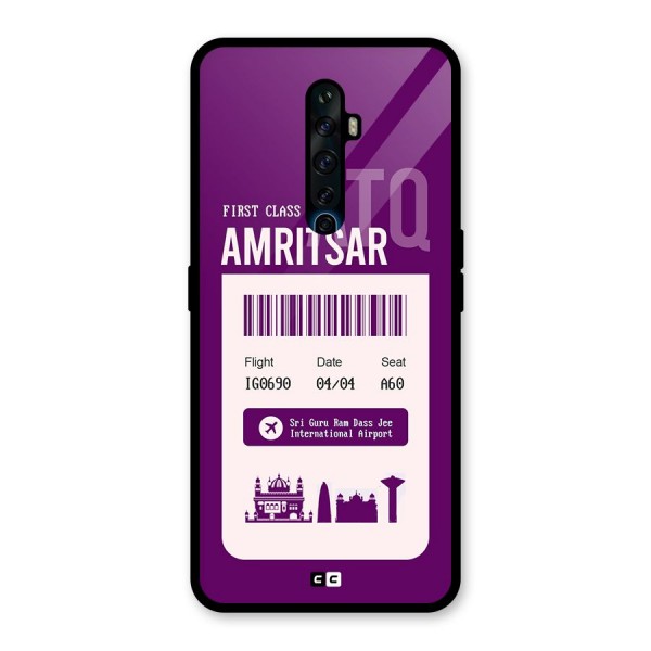 Amritsar Boarding Pass Glass Back Case for Oppo Reno2 Z