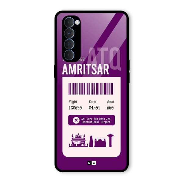 Amritsar Boarding Pass Glass Back Case for Oppo Reno4 Pro