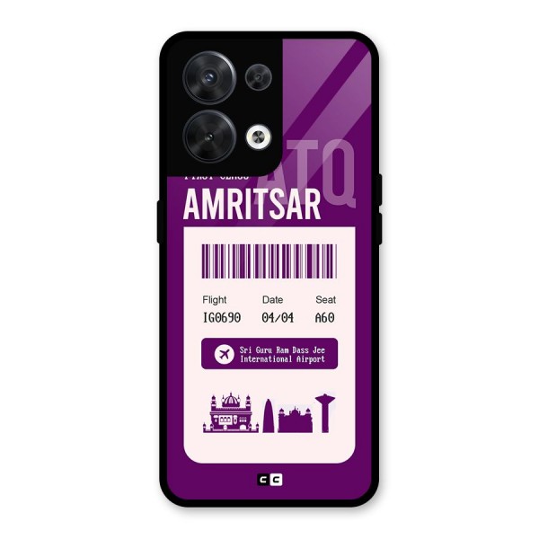 Amritsar Boarding Pass Glass Back Case for Oppo Reno8 5G