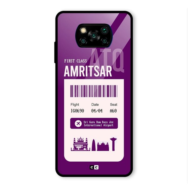 Amritsar Boarding Pass Glass Back Case for Poco X3 Pro