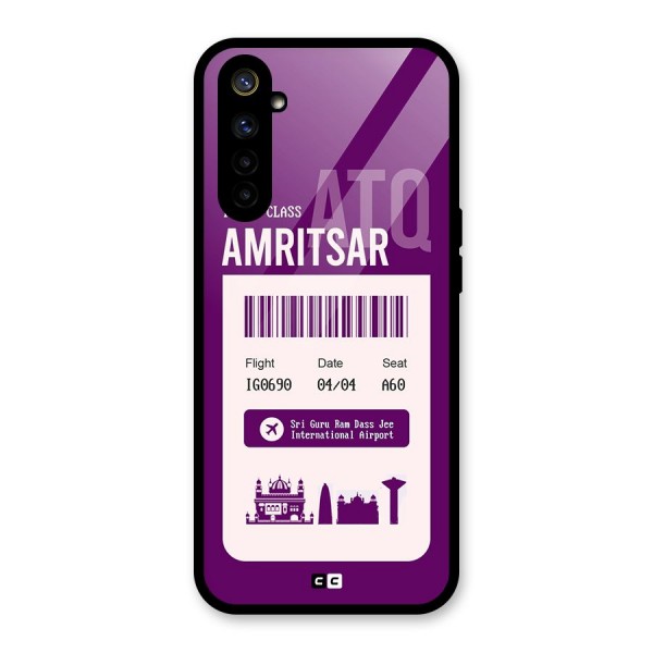 Amritsar Boarding Pass Glass Back Case for Realme 6