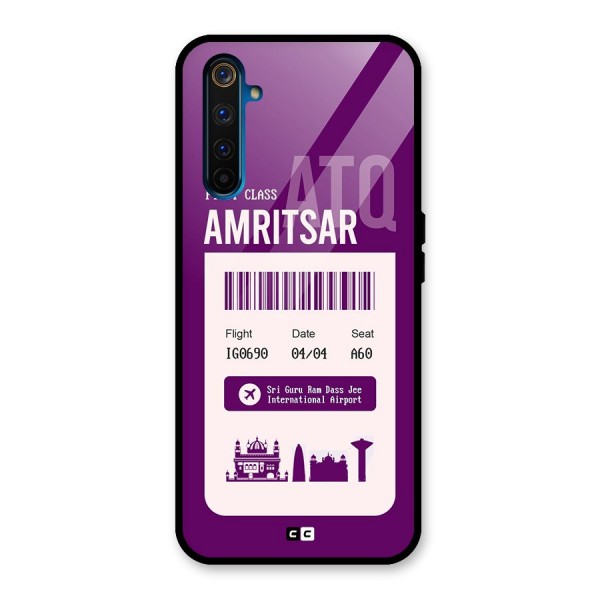 Amritsar Boarding Pass Glass Back Case for Realme 6 Pro