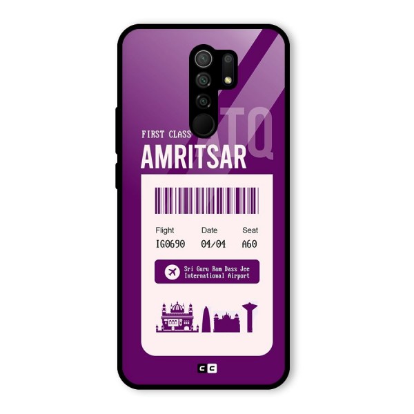 Amritsar Boarding Pass Glass Back Case for Redmi 9 Prime