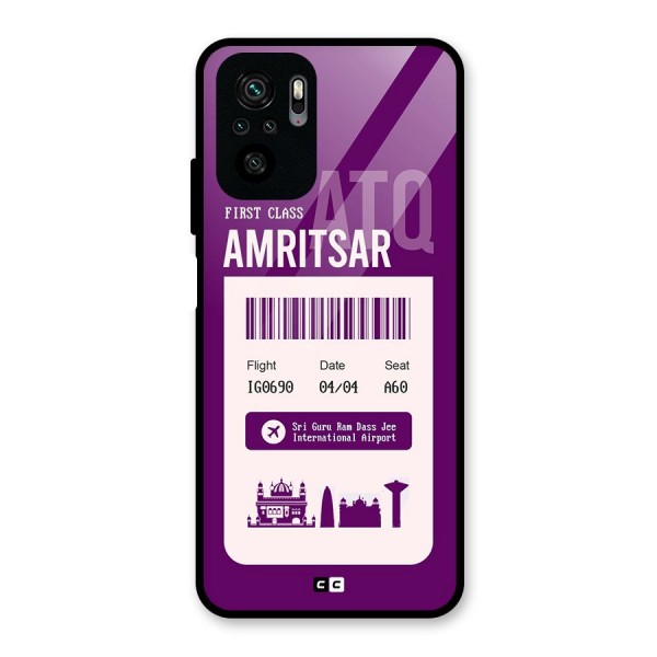 Amritsar Boarding Pass Glass Back Case for Redmi Note 10