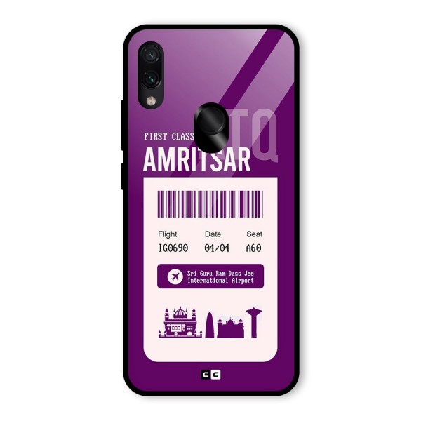 Amritsar Boarding Pass Glass Back Case for Redmi Note 7