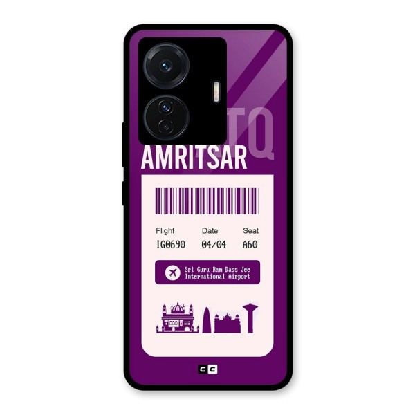 Amritsar Boarding Pass Glass Back Case for Vivo T1 Pro