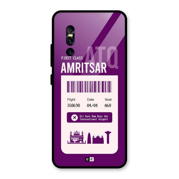 Amritsar Boarding Pass Glass Back Case for Vivo V15 Pro