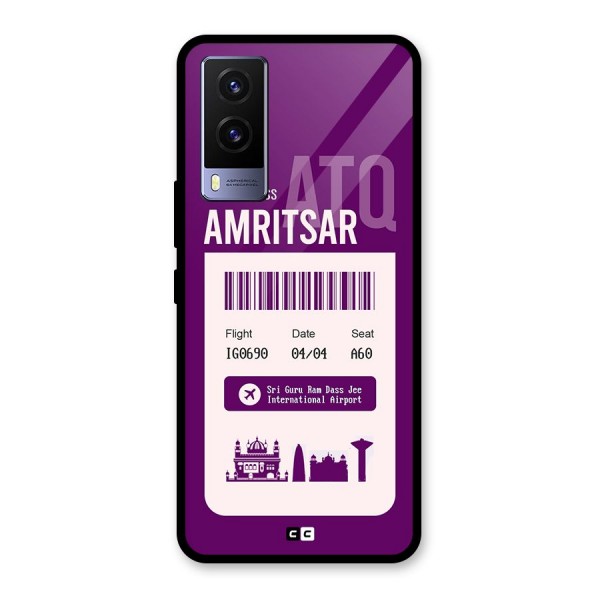 Amritsar Boarding Pass Glass Back Case for Vivo V21e 5G