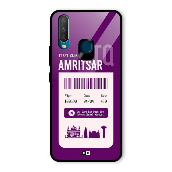 Amritsar Boarding Pass Glass Back Case for Vivo Y15