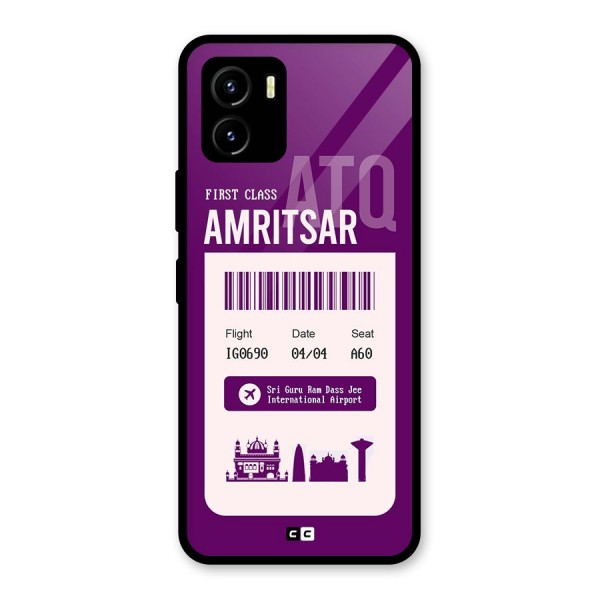 Amritsar Boarding Pass Glass Back Case for Vivo Y15s