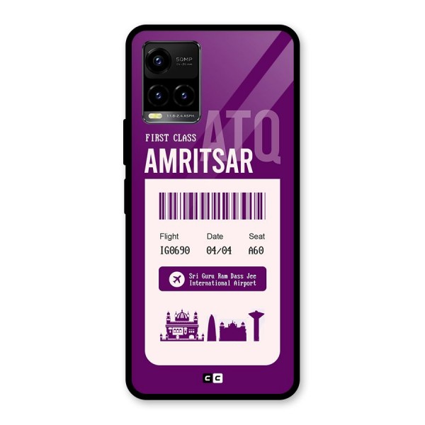 Amritsar Boarding Pass Glass Back Case for Vivo Y21A