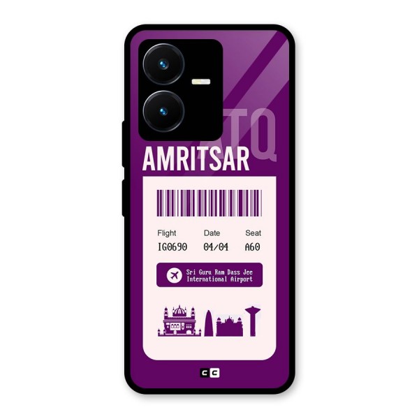 Amritsar Boarding Pass Glass Back Case for Vivo Y22