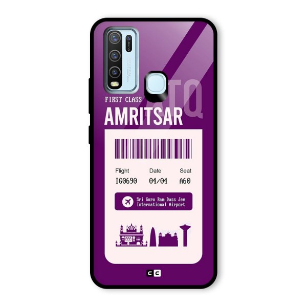 Amritsar Boarding Pass Glass Back Case for Vivo Y30