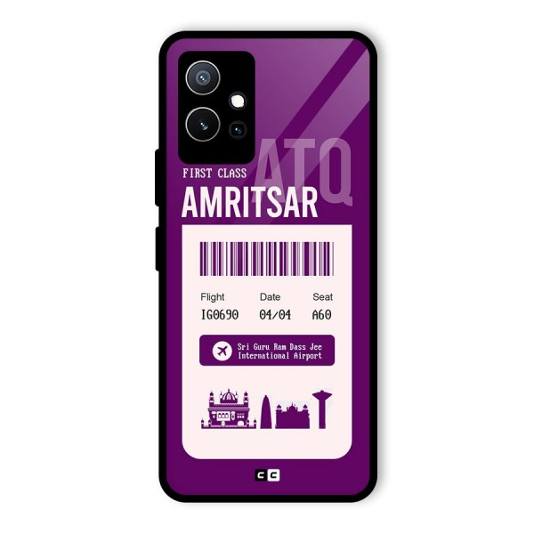 Amritsar Boarding Pass Glass Back Case for Vivo iQOO Z6