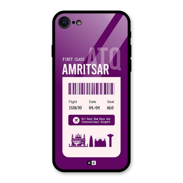 Amritsar Boarding Pass Glass Back Case for iPhone 8