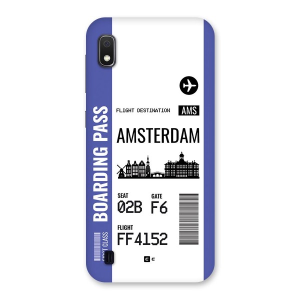 Amsterdam Boarding Pass Back Case for Galaxy A10