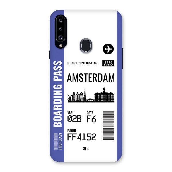 Amsterdam Boarding Pass Back Case for Galaxy A20s