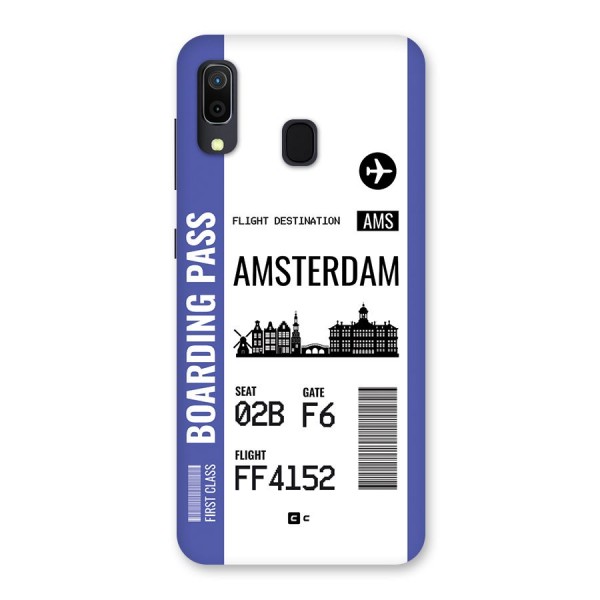 Amsterdam Boarding Pass Back Case for Galaxy A30