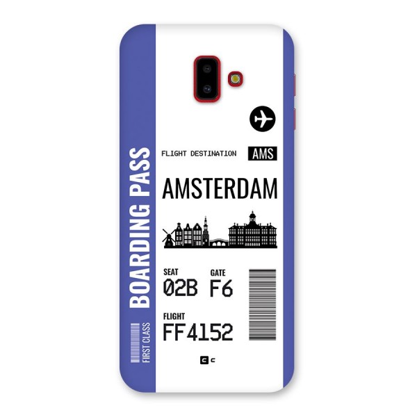 Amsterdam Boarding Pass Back Case for Galaxy J6 Plus