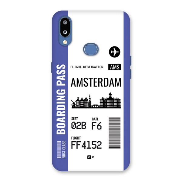 Amsterdam Boarding Pass Back Case for Galaxy M01s