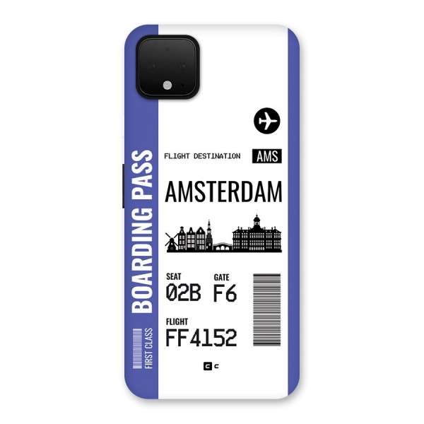 Amsterdam Boarding Pass Back Case for Google Pixel 4 XL