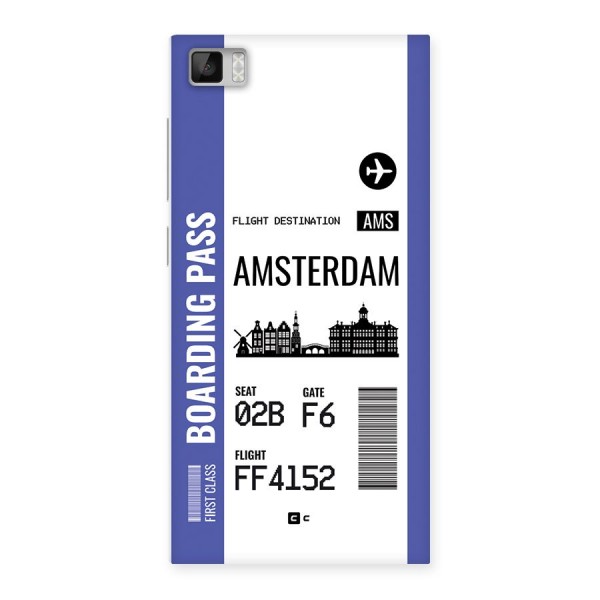 Amsterdam Boarding Pass Back Case for Mi3