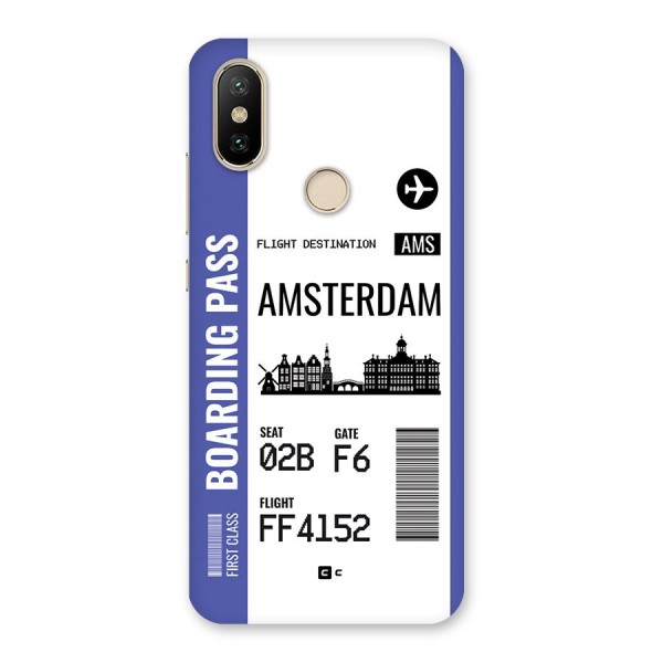 Amsterdam Boarding Pass Back Case for Mi A2