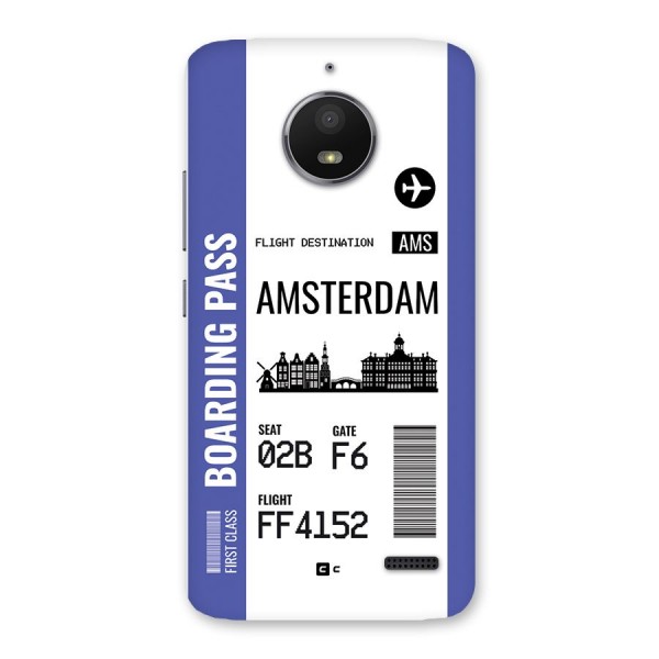 Amsterdam Boarding Pass Back Case for Moto E4